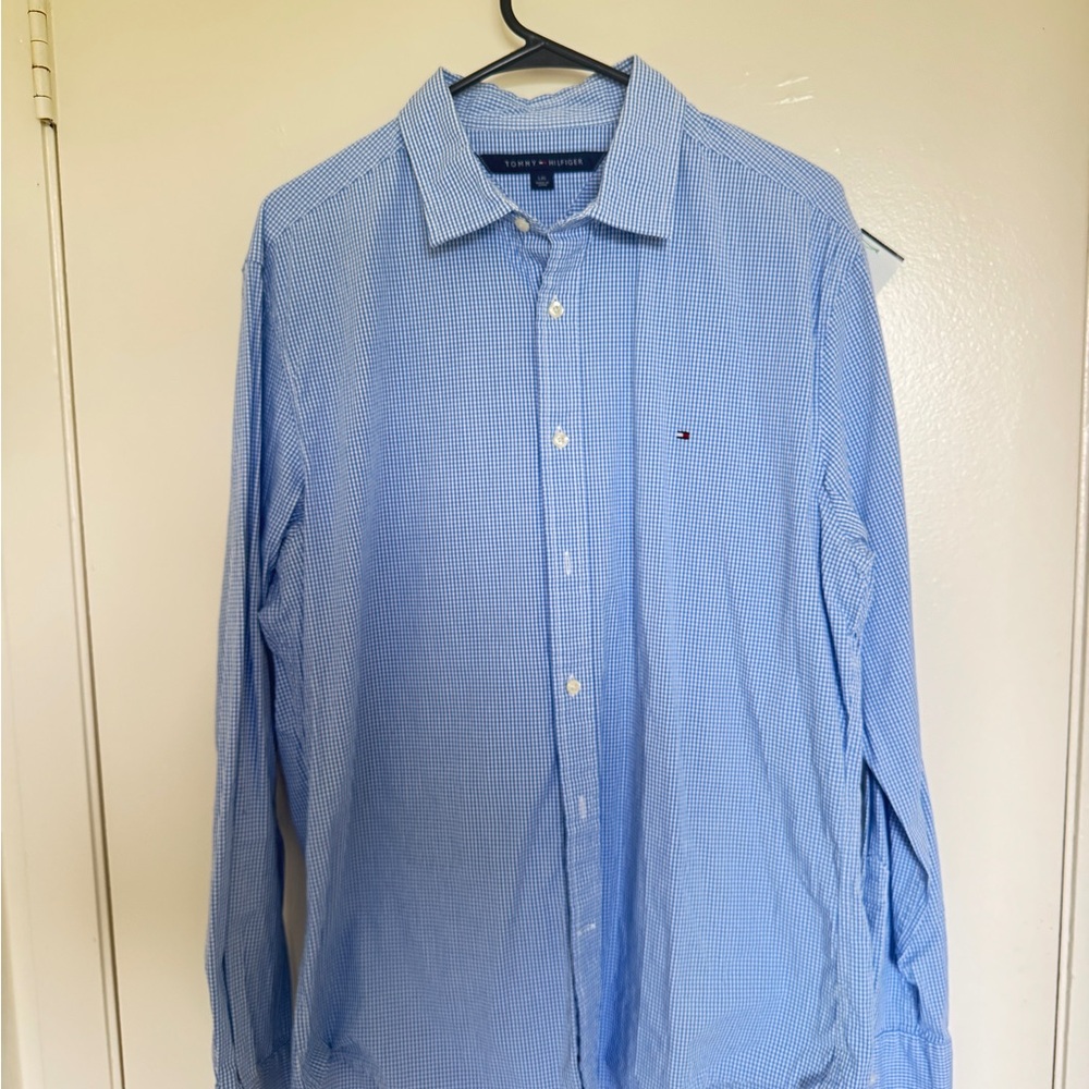 Tommy Hilfiger Blue Casual Button Down Shirt - Picture 1 of 4